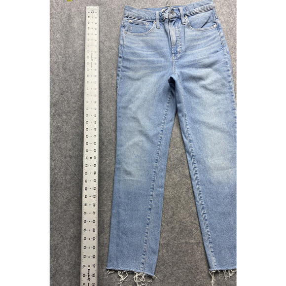 Madewell Jeans Womens 26 Light Wash The Perfect Vintage Raw Hem High Rise Ankle - Picture 6 of 16